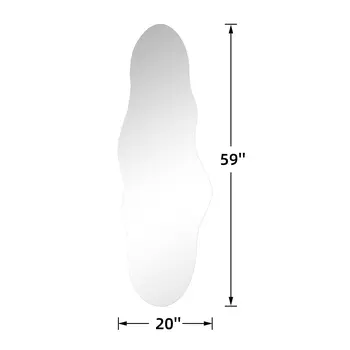 59" Clear Abstract Unframed Standing Mirror