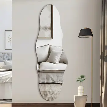 59" Clear Abstract Unframed Standing Mirror