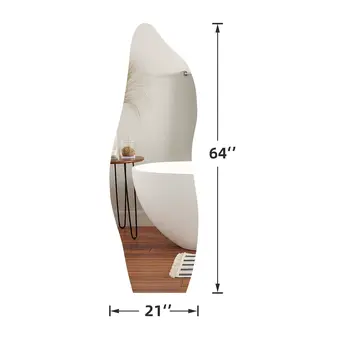 64" Clear Abstract Unframed Standing Mirror