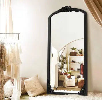 69" Black Wood Framed Standing Mirror