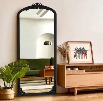 69" Black Wood Framed Standing Mirror