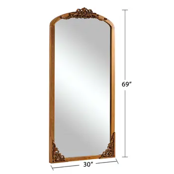 69" Brown Wood Framed Standing Mirror
