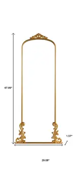 68" Gold Arch Metal Framed Standing Mirror