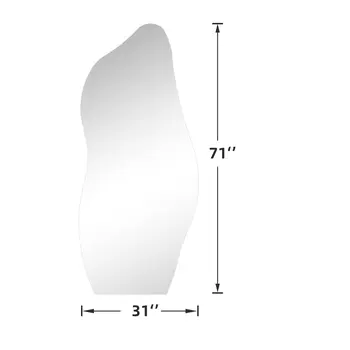 71" Clear Abstract Unframed Standing Mirror