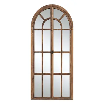 71" Brown Arch Wood Framed Standing Mirror