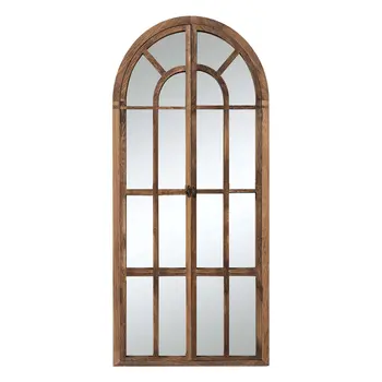 71" Brown Arch Wood Framed Standing Mirror