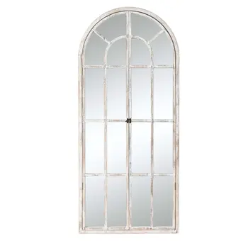 71" White Arch Wood Framed Standing Mirror
