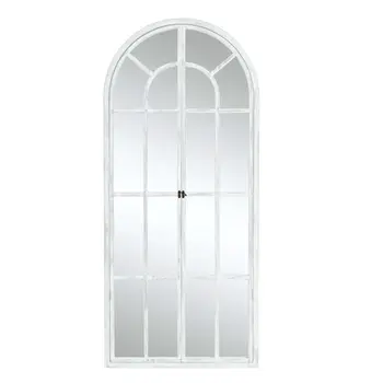 71" White Arch Wood Framed Standing Mirror