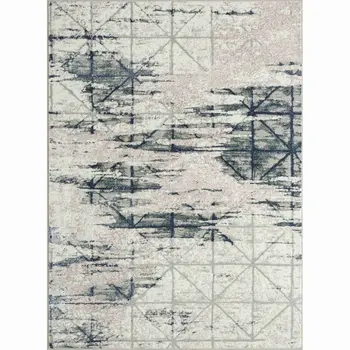 2' X 3' Blue and Gray Abstract Area Rug