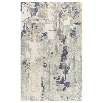 4' X 6' Blue and Gray Abstract Area Rug
