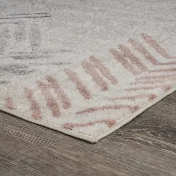 2' X 3' Beige and Ivory Abstract Area Rug