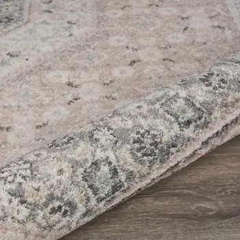 2' X 3' Pink and Cream Medallion Area Rug