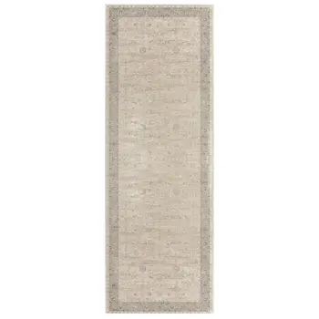 4' X 6' Beige and Gray Medallion Area Rug