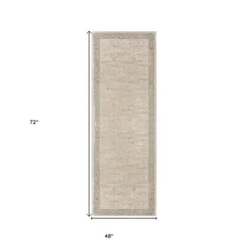 4' X 6' Beige and Gray Medallion Area Rug