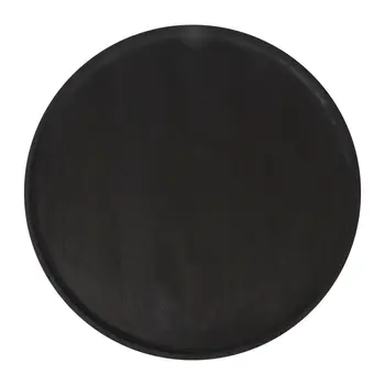 28" Black Solid Wood Round Pedestal Coffee Table