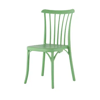 Set of Four 22" Green Heavy Duty Plastic Outdoor Stacking Dining Chairs