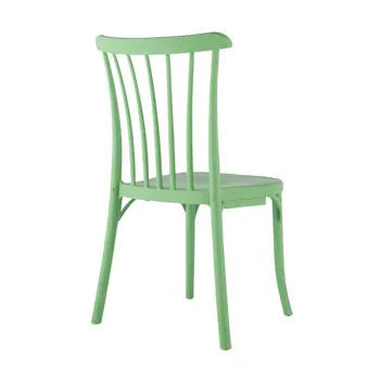 Set of Four 22" Green Heavy Duty Plastic Outdoor Stacking Dining Chairs