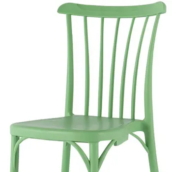 Set of Four 22" Green Heavy Duty Plastic Outdoor Stacking Dining Chairs