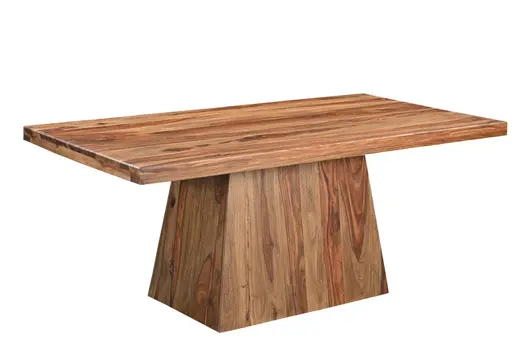 75" Brown Solid Wood Pedestal Base Dining Table