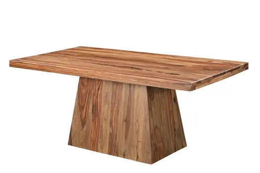 75" Brown Solid Wood Pedestal Base Dining Table