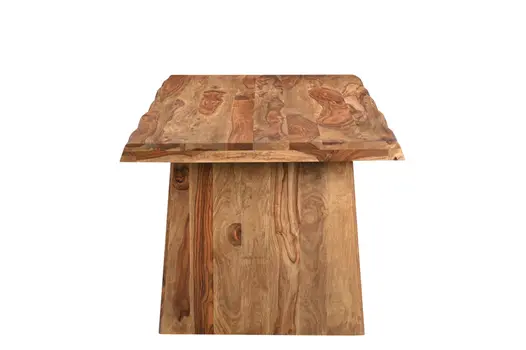 74" Brown Solid Wood Double Pedestal Base Dining Table