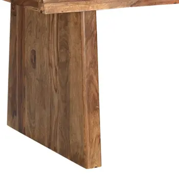 74" Brown Solid Wood Double Pedestal Base Dining Table