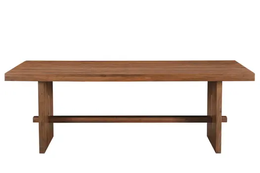 86" Brown Solid Wood Trestle Base Dining Table