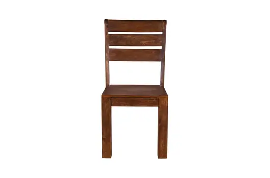 Set of Two Brown Solid Wood Ladder Back Dining Side Chairs