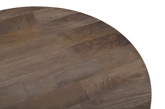 36" Brown Solid Wood Round Cross Legs Coffee Table