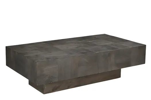 59" Dark Gray Solid Wood Solid Coffee Table