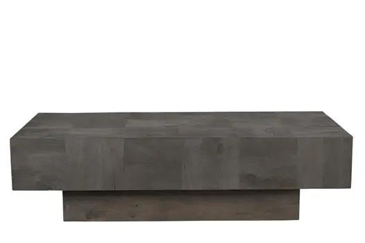 59" Dark Gray Solid Wood Solid Coffee Table