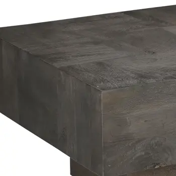 59" Dark Gray Solid Wood Solid Coffee Table