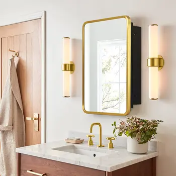 16" Gold Metal Framed Mirror Set
