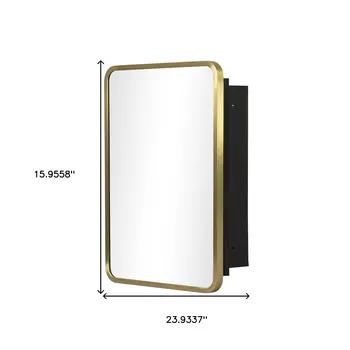 16" Gold Metal Framed Mirror Set