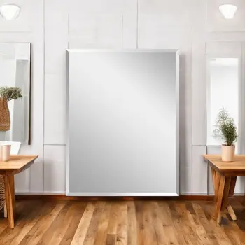 26" Black Metal Framed Mirror Set