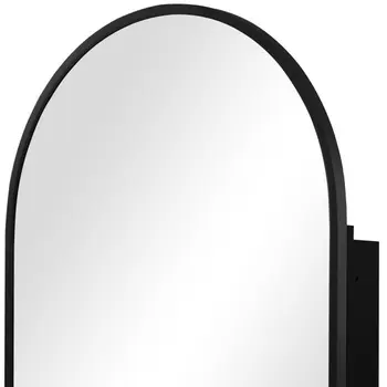 24" Black Arch Metal Framed Mirror Set