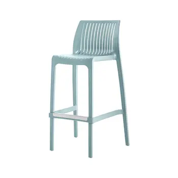 Set of Four 30" Baby Blue Heavy Duty Plastic Low Back Outdoor Bar Height Chairs
