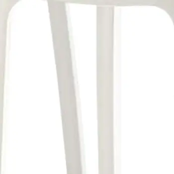 Set of Four 26" White Heavy Duty Plastic Low Back Outdoor Counter Height Bar Chairs