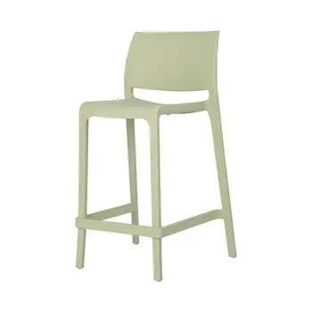 Set of Four 26" Green Heavy Duty Plastic Low Back Outdoor Counter Height Bar Chairs