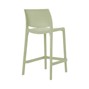 Set of Four 26" Green Heavy Duty Plastic Low Back Outdoor Counter Height Bar Chairs