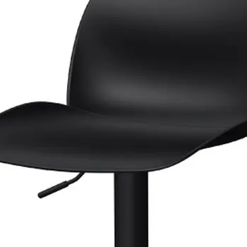 Set of Four Black Heavy Duty Plastic and Metal Mid Back Adjustable Height Swivel Bar Chairs