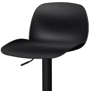 Set of Four Black Heavy Duty Plastic and Metal Mid Back Adjustable Height Swivel Bar Chairs