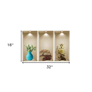 Set of Three Ana Faux Niche 3D Peel and Stick Wall Decals