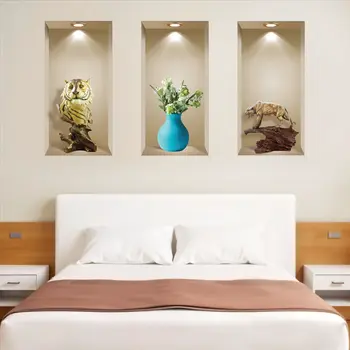 Set of Three Ana Faux Niche 3D Peel and Stick Wall Decals