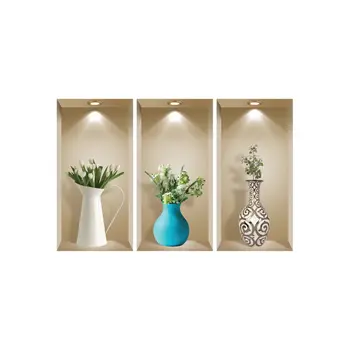 Set of Three Asa Faux Niche 3D Peel and Stick Wall Decals