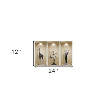 Set of Three Ama Faux Niche 3D Peel and Stick Wall Decals