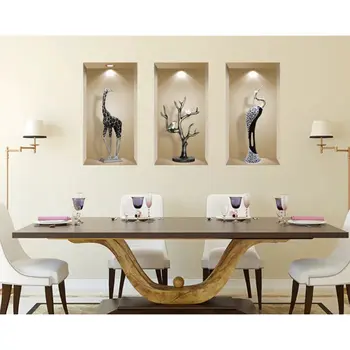Set of Three Apa Faux Niche 3D Peel and Stick Wall Decals