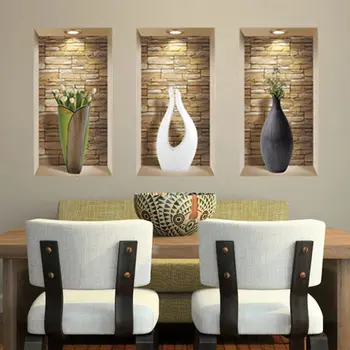 Set of Three Gus Faux Niche 3D Peel and Stick Wall Decals