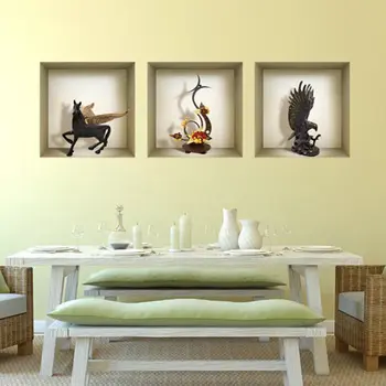 Set of Three Hag Faux Niche 3D Peel and Stick Wall Decals