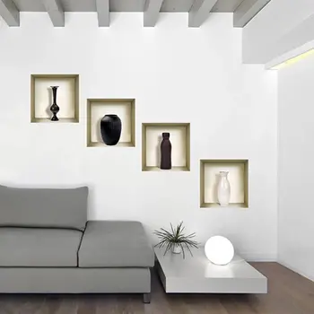 Set of Four Mac Faux Niche 3D Peel and Stick Wall Decals